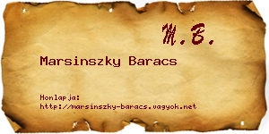 Marsinszky Baracs névjegykártya